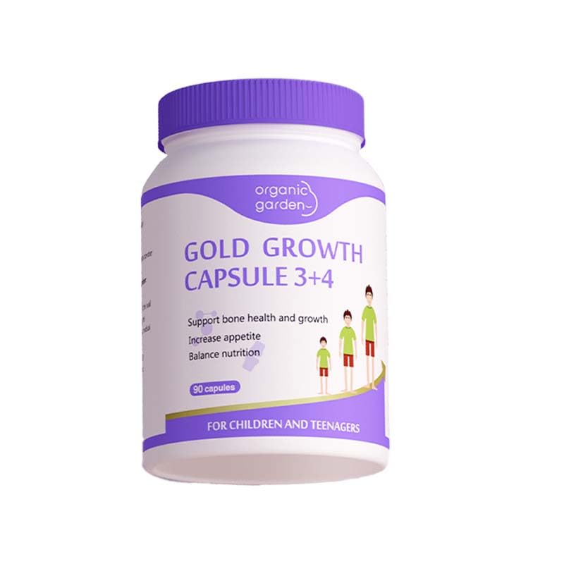 Organic Garden Height Support Capsules for Teens & Young Adults | Red Algae Calcium, L-Lysine