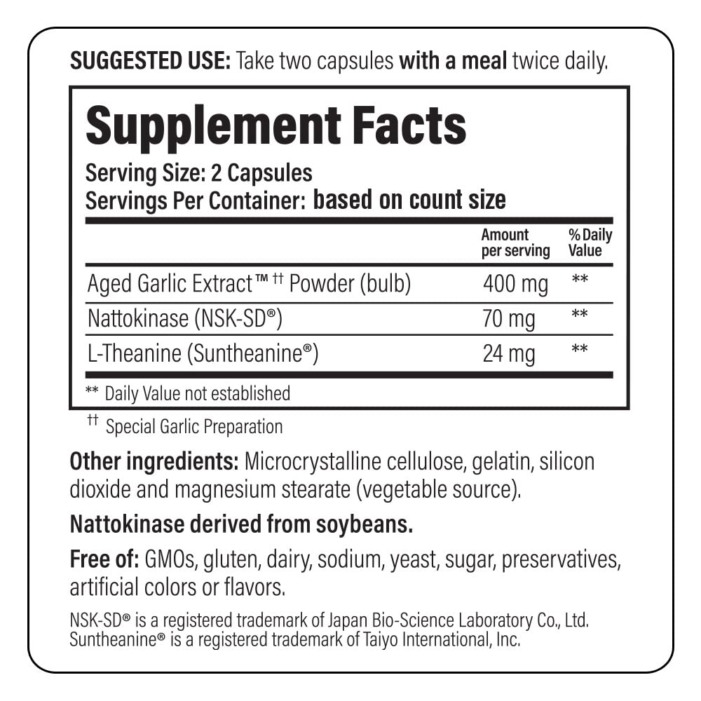 Kyolic Aged Garlic Extract Formula 109 – Blood Pressure Health, 240 Capsules