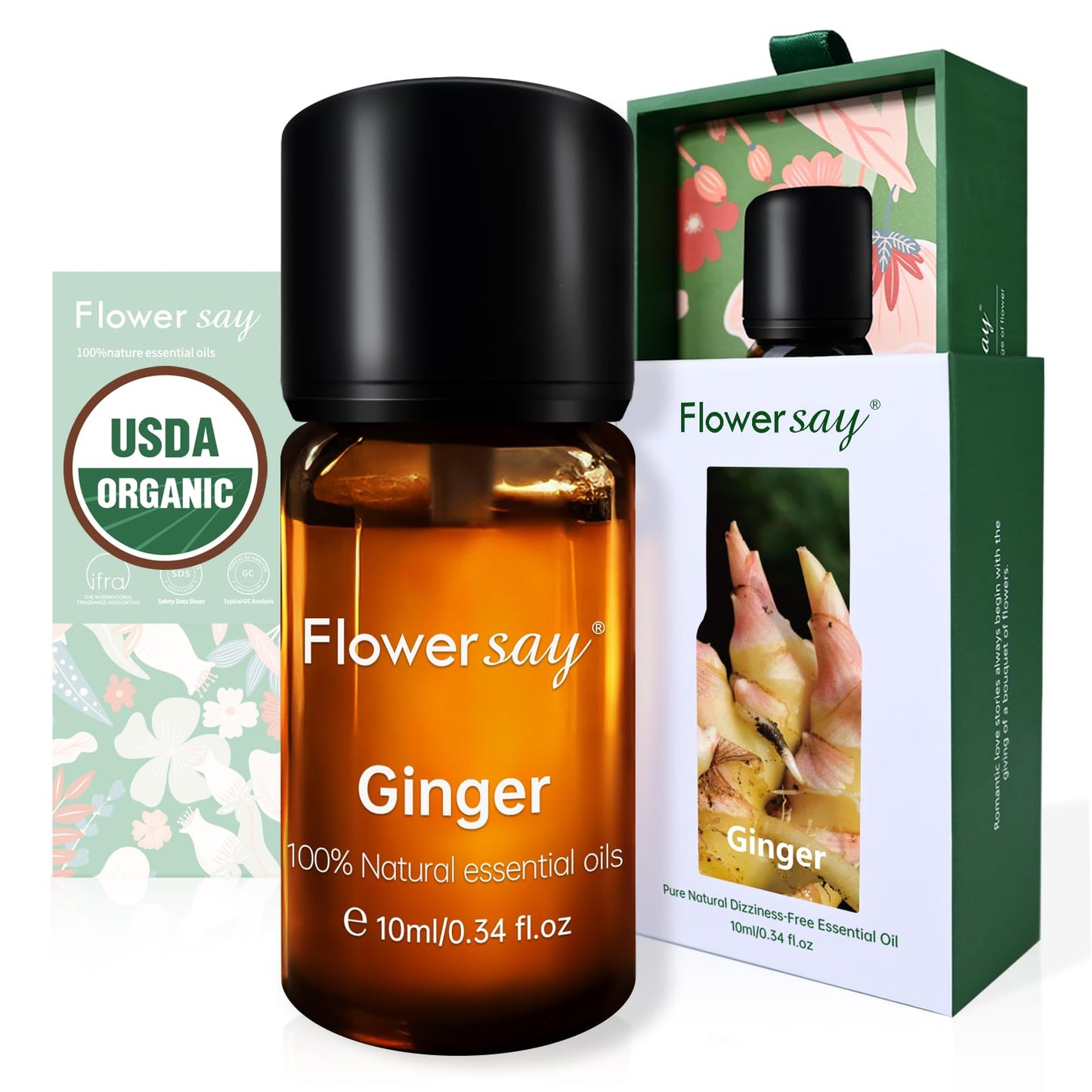Organic Ginger Essential Oil 10ml – USDA Certified, 100% Pure