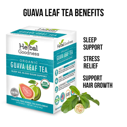 Guava Leaf Tea – 24 Bags, 100% Organic Guava Leaves | Immune Support
