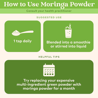 Organic India Moringa Powder – Moringa Oleifera Leaf Green Superfood, 2-Pack, USDA Organic