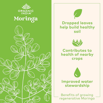Organic India Moringa Powder – Moringa Oleifera Leaf Green Superfood, 2-Pack, USDA Organic
