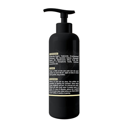 Organic - Vanilla Edible Full Body Massage Oil - No Stain & Non-Sticky | with Fractionated Coconut Oil, Vanilla & Jasmine Oil, Date Night | Massage Oil for Massage Therapy - 8.45 Fl Oz