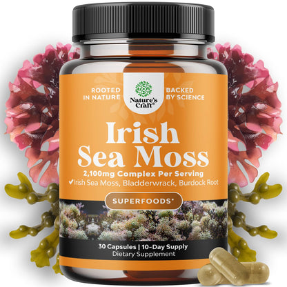 Organic Irish Sea Moss Capsules – Immune & Thyroid Support