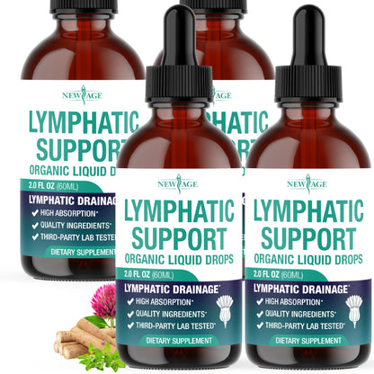 NEW AGE Organic Lymphatic Drainage Drops – All-in-1 Herbal Formula (8 oz)