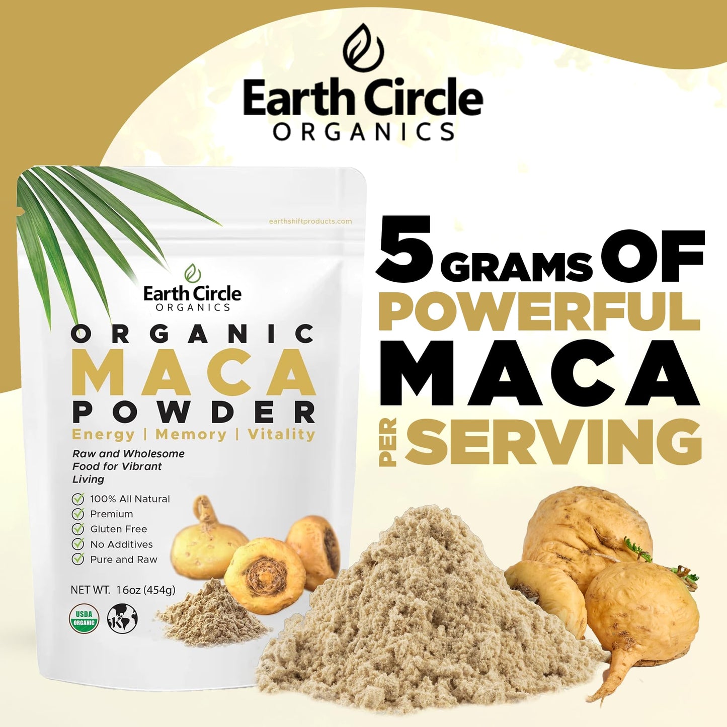 Yellow Maca Root Powder - Natural Energy, Weight Support & Women's Fertility - Vegan, 1 Pound