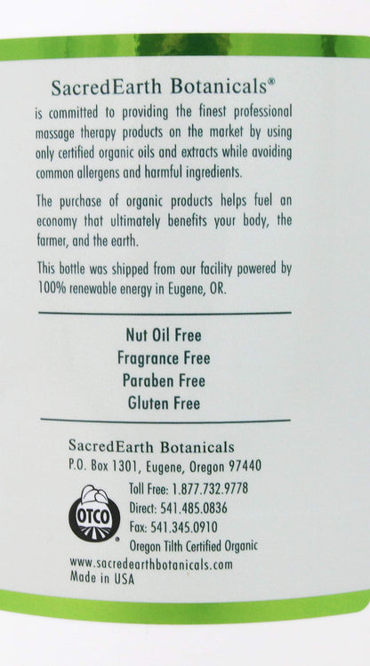 Organic Massage Oil Blend (1 Gallon) - Unscented, Nut-Free, Gluten-Free, USDA Certified Organic