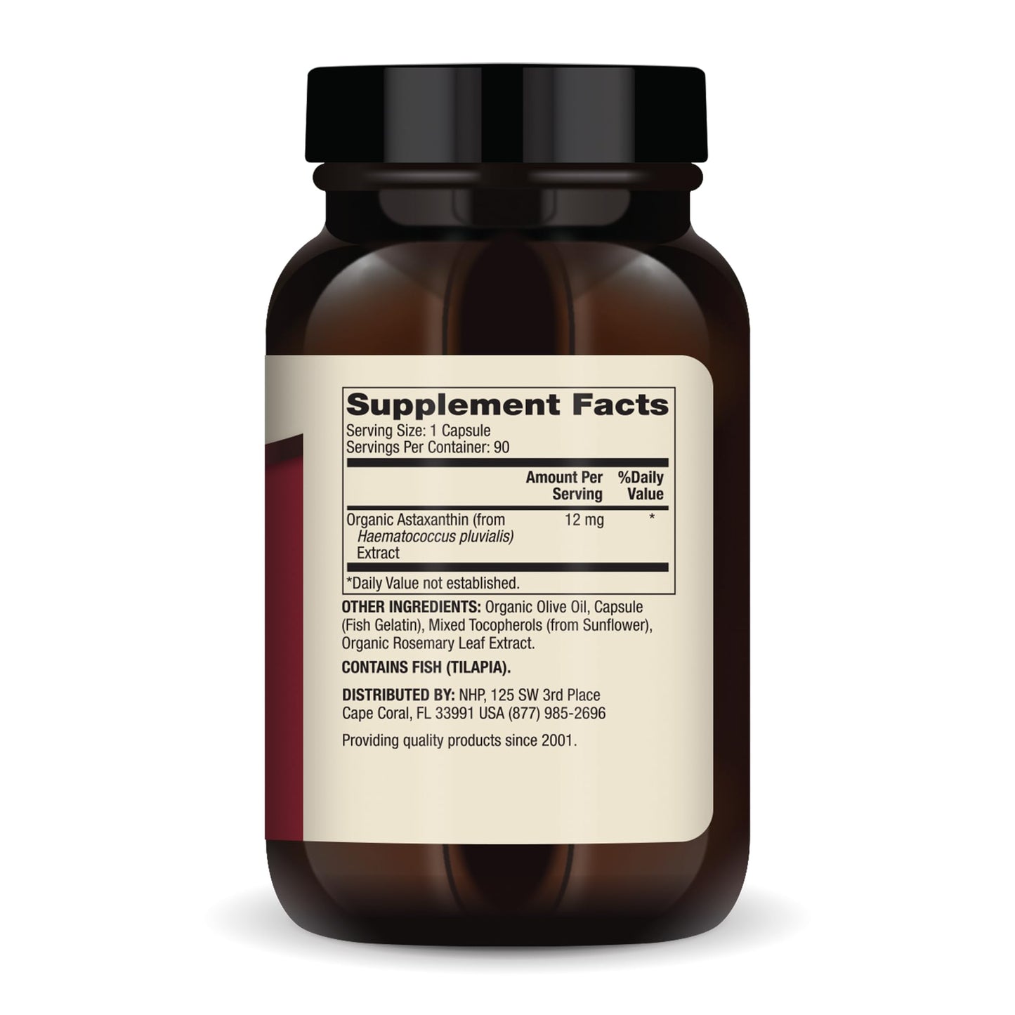 Dr. Mercola Organic Astaxanthin 12 mg – 90 Capsules | Organic Microalgae Extract, Non-GMO, Gluten-Free, Soy-Free