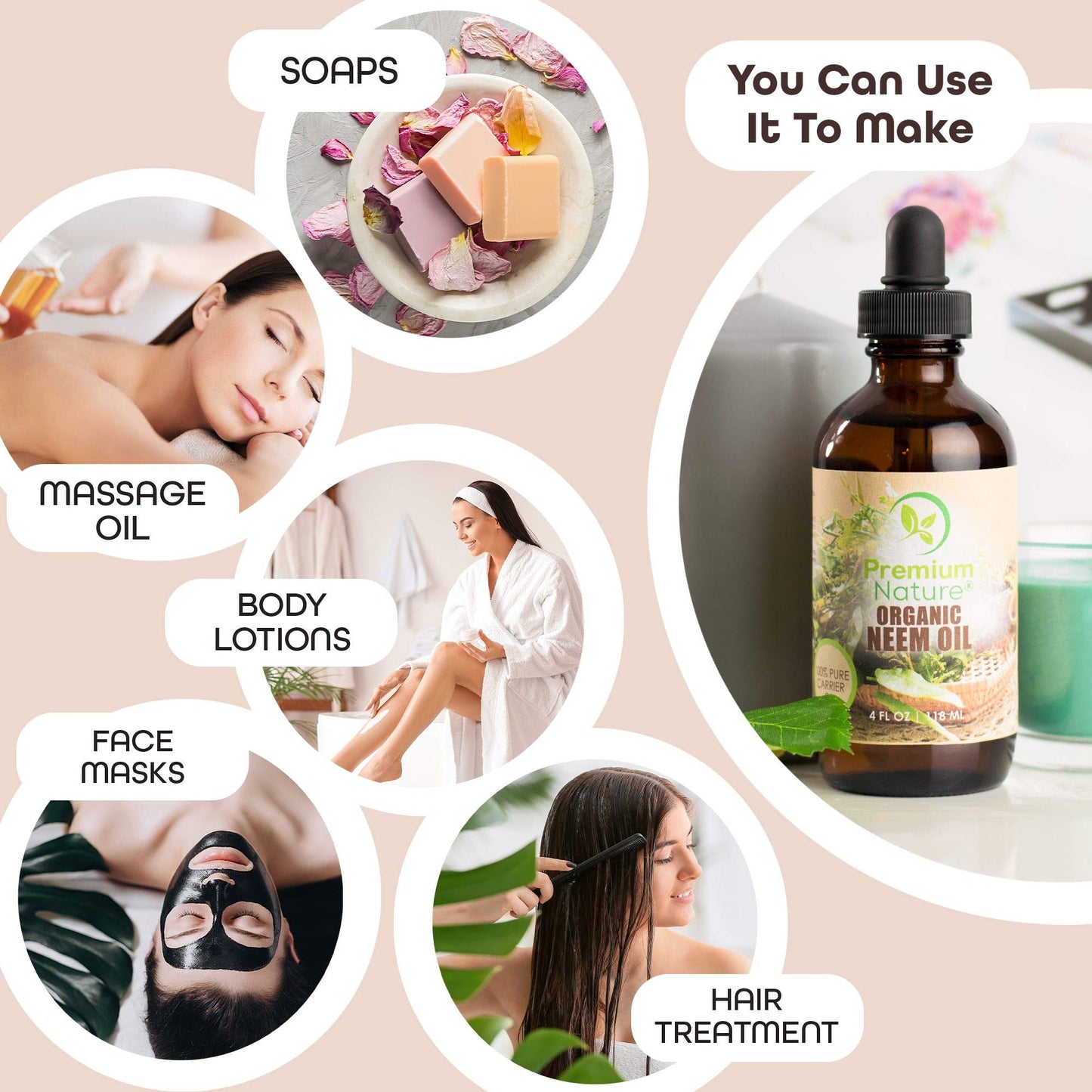 Organic Neem Oil 100% Pure Cold-Pressed – Skin, Hair & Plants (4 oz)
