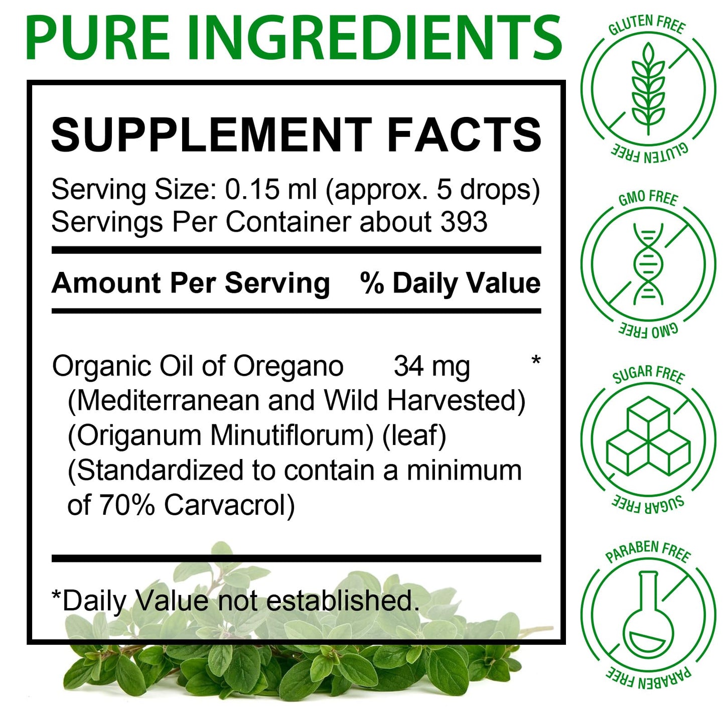 Organic Oregano Oil Liquid Drops | Natural Herbal Supplement for Immune, Digestive Support & Energy | Non-GMO, Gluten Free | 2 FL OZ