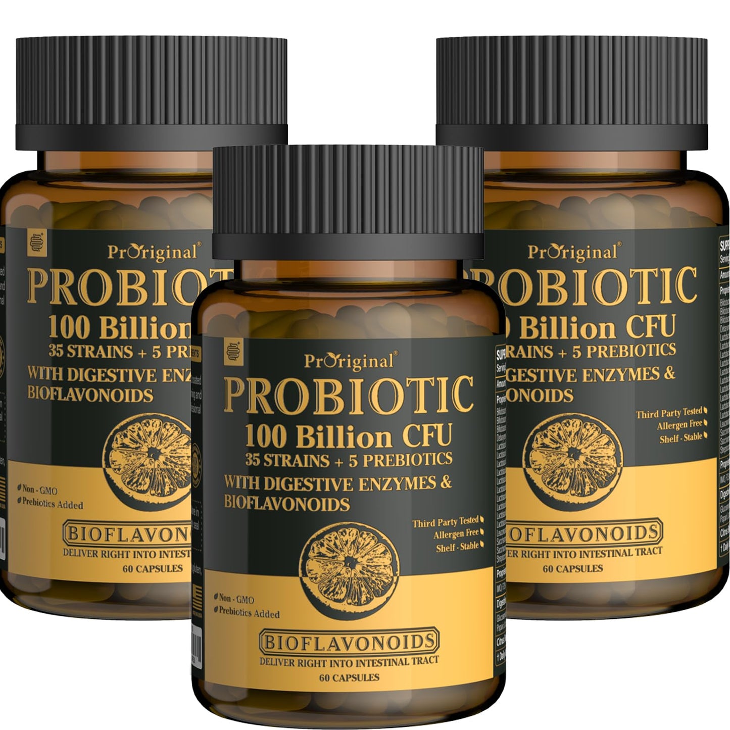 Proriginal Probiotics for Women & Men – 100 Billion CFU, 35 Strains, Prebiotics & Enzymes, 180 Caps