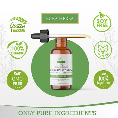 Organic Soursop Extract – Graviola Drops (Soursop Tincture) 2 fl oz