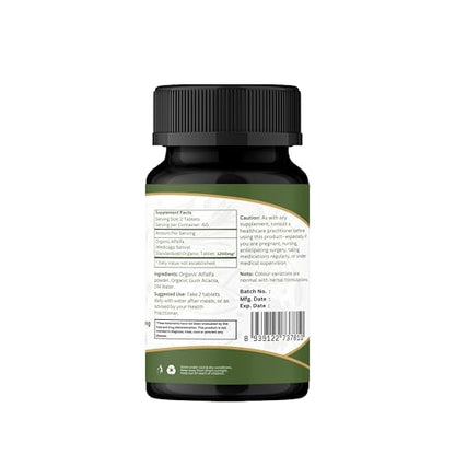 ORGANIC SPREE Alfalfa 120 Tablets | Medicago Sativa (Alfalfa) | USDA Organic Certified | Superfood Supplement with Vitamins and Minerals* | Dietary Supplement 120tab