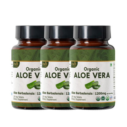 Organic Spree Aloe Vera Tablets – USDA Organic | Digestion & Skin Health | 120 Tablets