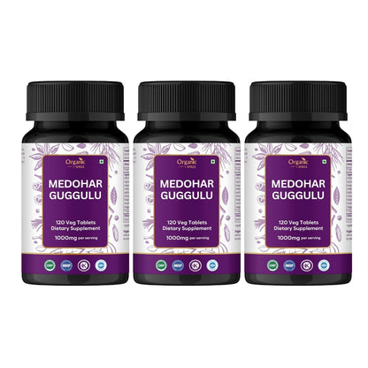 ORGANIC SPREE Medohar Guggulu 120 Tablets – Ayurvedic Metabolism & Immune Support | Pack of 3