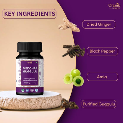 ORGANIC SPREE Medohar Guggulu 120 Tablets – Ayurvedic Metabolism & Immune Support | Pack of 3