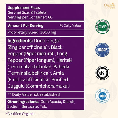ORGANIC SPREE Medohar Guggulu 120 Tablets – Ayurvedic Metabolism & Immune Support | Pack of 3