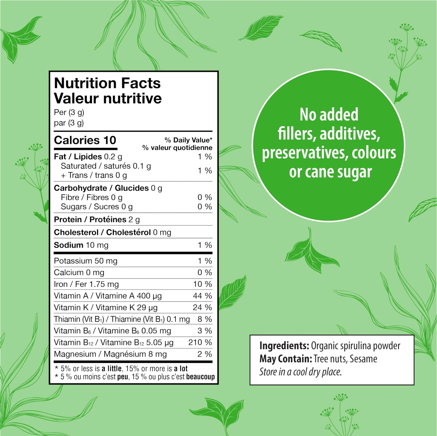 Organic Traditions Spirulina Powder – Organic, Vegan & Non-GMO, 5.3oz (150g) Bag | 50 Servings