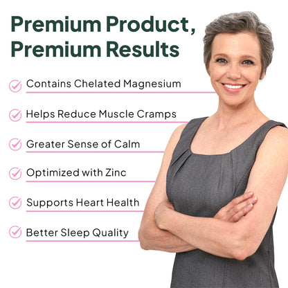 Organics Ocean Magnesium Glycinate with Zinc - Maximum Strength Chelated Magnesium for Sleep & Muscle Cramps - 2 Bottles