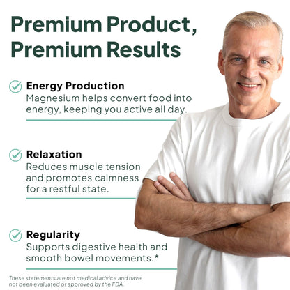 Organics Ocean Real Magnesium Citrate – High-Absorption Chelated Magnesium for Energy, Relaxation, and Regularity – 6 Pack