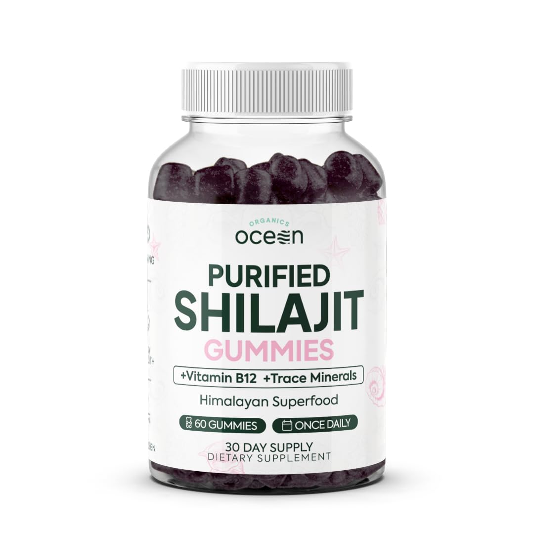 Organics Ocean Shilajit Gummies – Energy, Hormone Support & Skin Health (60 Gummies)