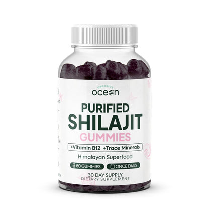 Organics Ocean Shilajit Gummies – Energy, Hormone Support & Skin Health (60 Gummies)