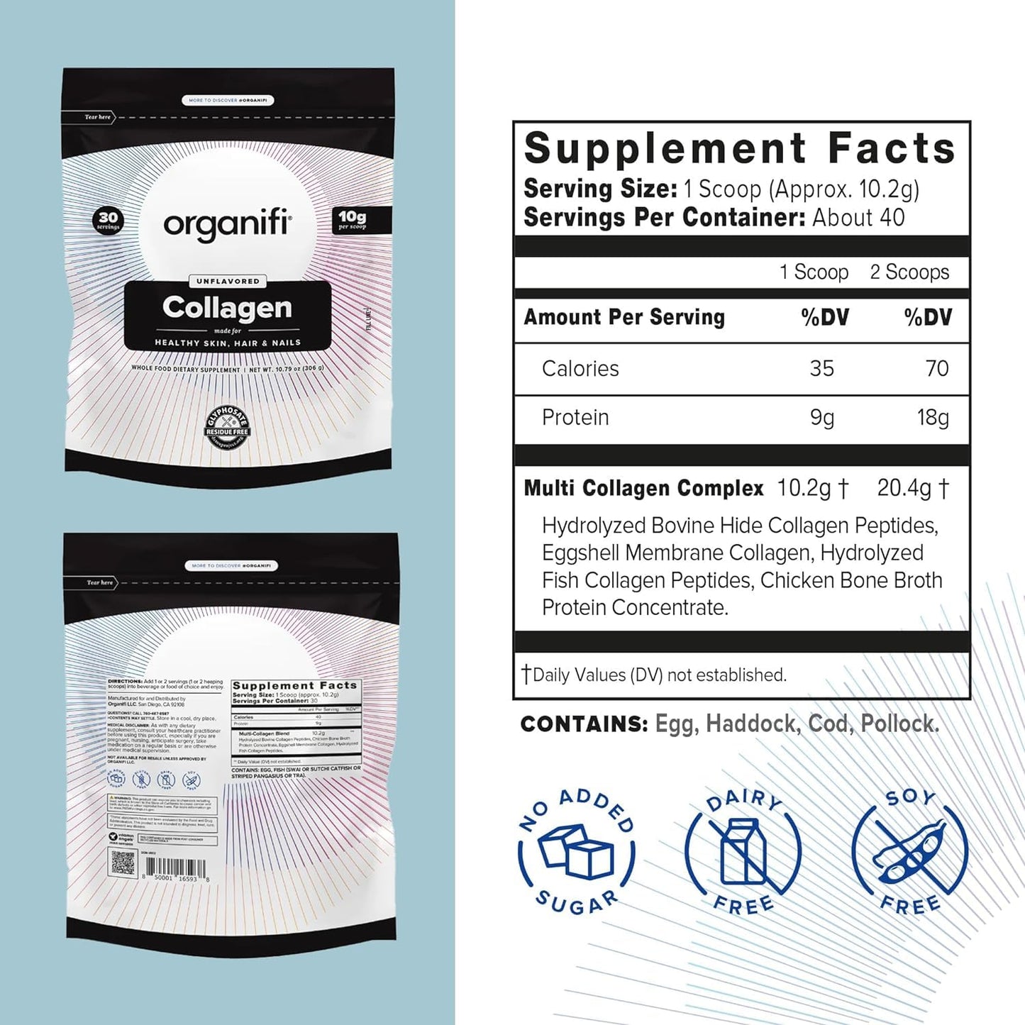 Organifi Collagen Powder – Fuller Hair, Radiant Skin, Stronger Nails