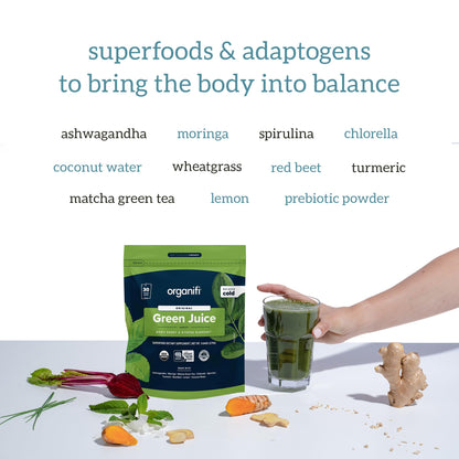 Organifi GO Packs: Green Juice - Organic Travel Greens Powder (30 Packs)