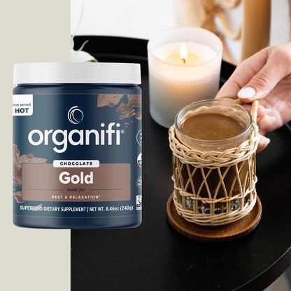 Organifi Gold Chocolate – Restful Sleep, Immune Support & Recovery | 20 Day Supply