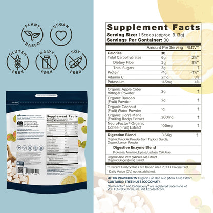 Organifi Pure – Brain Support, Focus & Clarity (Gluten-Free, Non-GMO) • 30 Servings