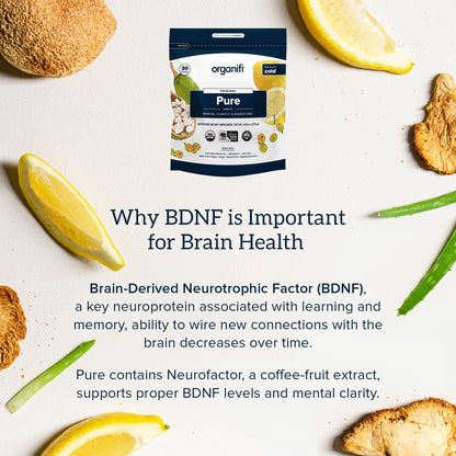 Organifi Pure – Brain Support, Focus & Clarity (Gluten-Free, Non-GMO) • 30 Servings
