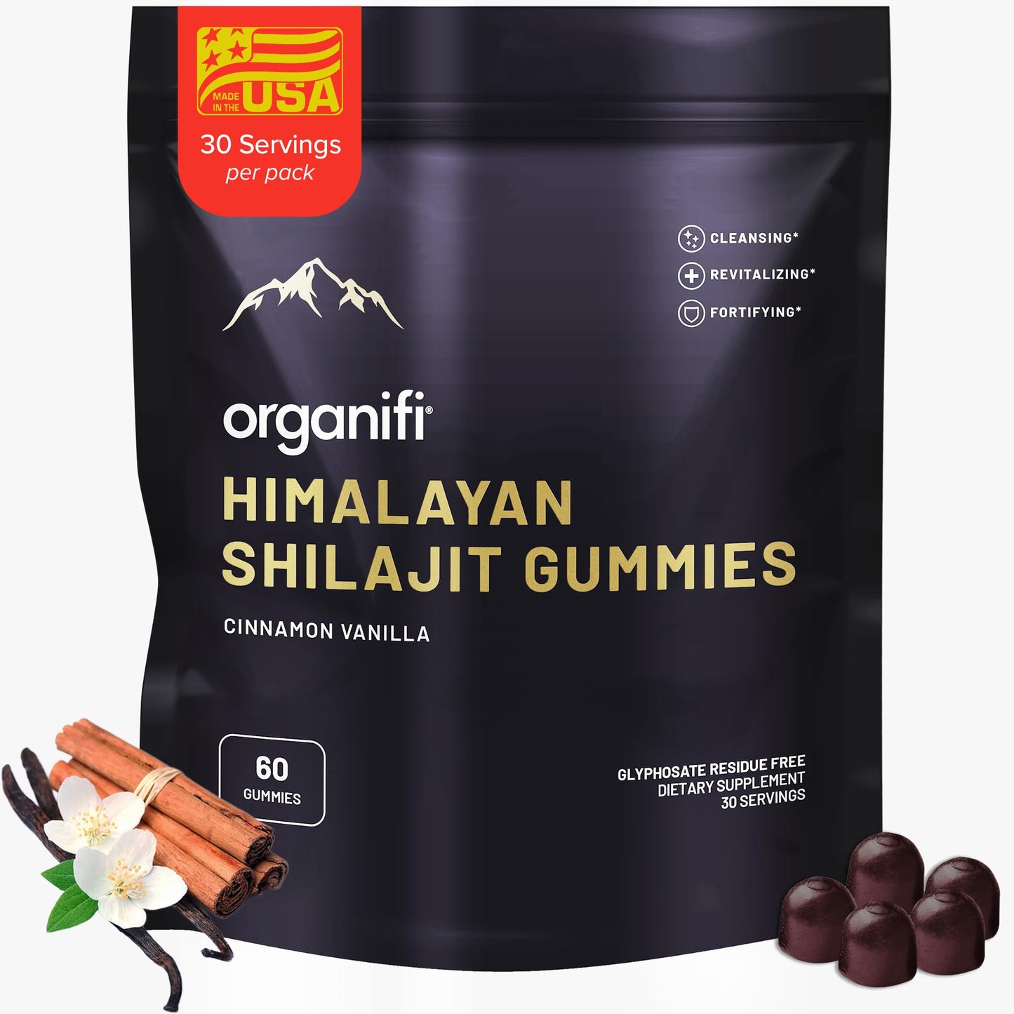 Organifi Shilajit Gummies – Himalayan PrimaVie Shilajit, 60 Count