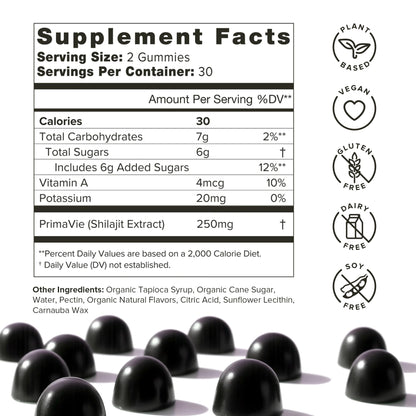 Organifi Shilajit Gummies – Himalayan PrimaVie Shilajit, 60 Count