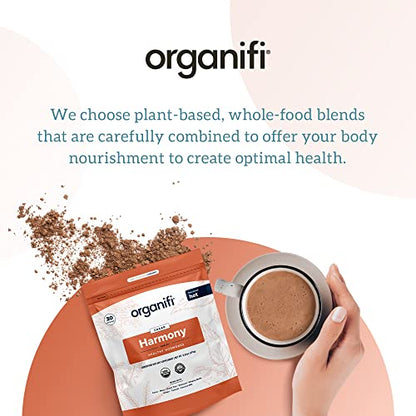 Organifi Harmony: Hormone Support for PMS Relief & Energy | Gluten Free & Vegan Cacao Powder, 30 Servings