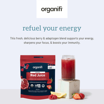 Organifi Red Juice – Energy Powder for Focus, Digestion & Immune Support | 90 Servings