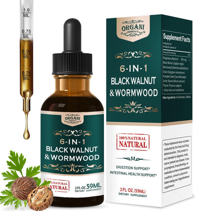 ORGANIHERBENCE Black Walnut & Wormwood Digestive Drops – 2oz | Digestive Support