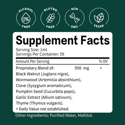 ORGANIHERBENCE Black Walnut & Wormwood Digestive Drops – 2oz | Digestive Support