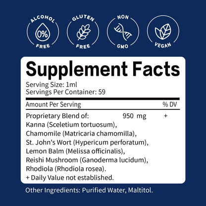 ORGANIHERBENCE Kanna Drops (2oz) – 6-in-1 Relaxation, Energy & Focus