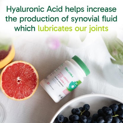 Organika Hyaluronic Acid + Vitamin C (90 Veg Capsules) – Joint Mobility & Skin Hydration