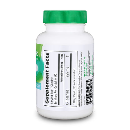 Organika L-Theanine Supplement 8 oz - 90 Capsules | 90 Day Calm & Focus