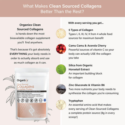 Organixx Collagen Peptides Powder with Vitamin C – Unflavored, 30 Servings