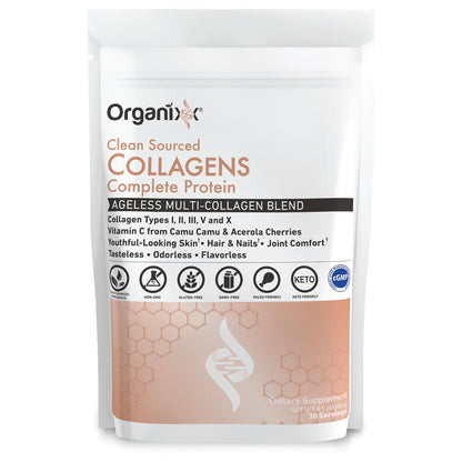 Organixx Collagen Peptides Powder with Vitamin C – Unflavored, 30 Servings
