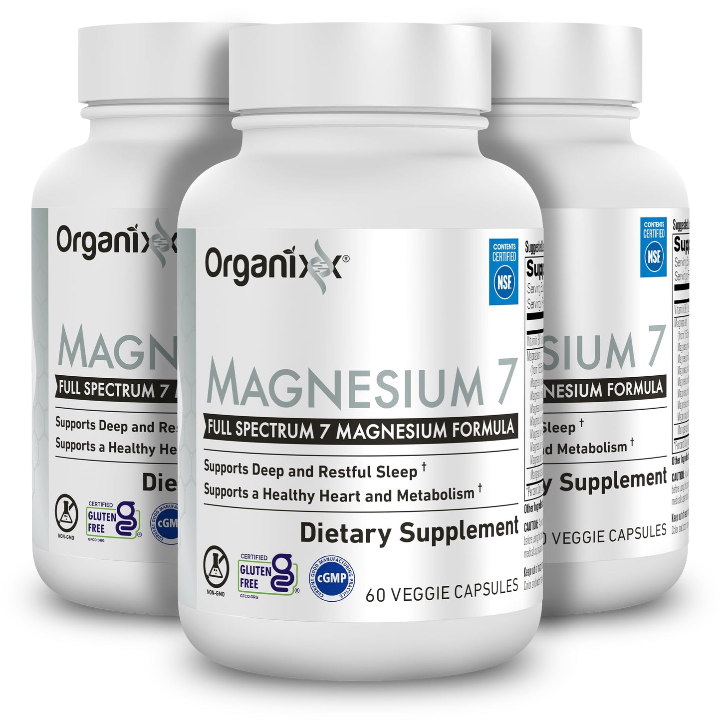 Organixx Magnesium 7 Supplement — Sleep Support & Muscle Recovery (3-Pack)