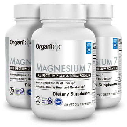 Organixx Magnesium 7 Supplement — Sleep Support & Muscle Recovery (3-Pack)