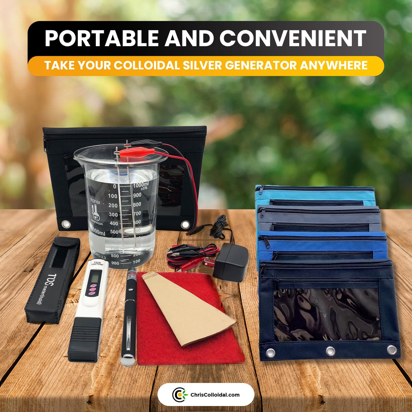 Original Chris Colloidal Silver Generator Kit with 99.99% Pure Wire. Just add Distilled Water and a jar!