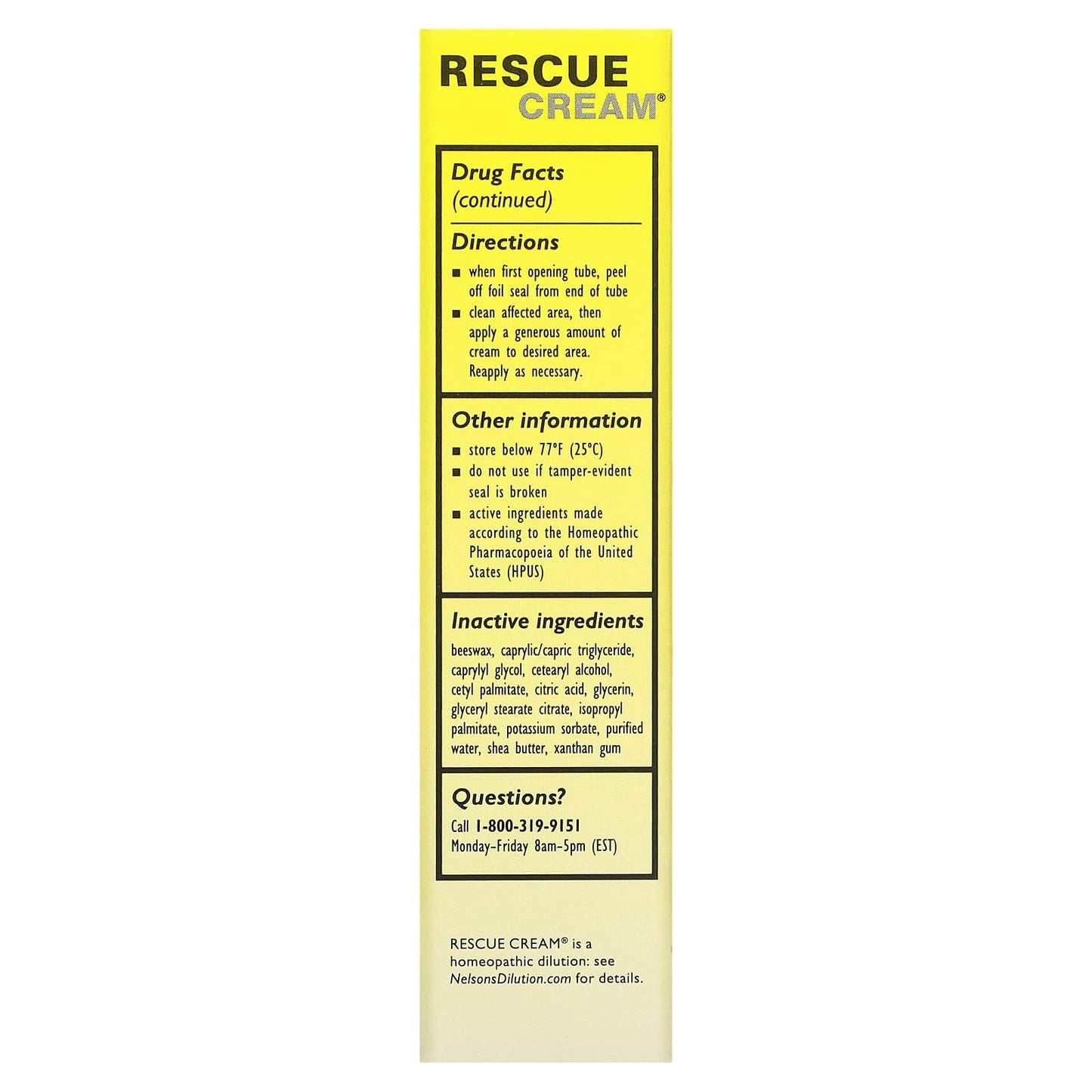 Original Flower Remedies Rescue Cream, 1 oz (30 g) – Bach | Homeopathic