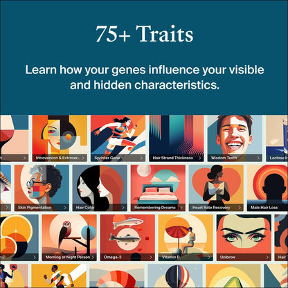 AncestryDNA + Traits Genetic Test Kit: Personalized Traits, DNA Ethnicity & Origins | Complete DNA Test & Ancestry Reports