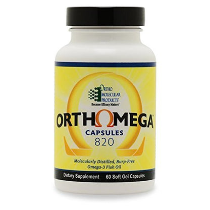 Ortho Molecular Orthomega 820 — High-Concentration Omega-3 Fish Oil Gels (60 Soft Gels)