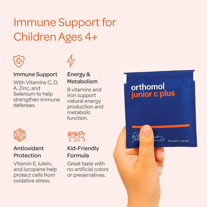 Orthomol Immun Junior C Plus – Kid's Multivitamin, Tangerine Flavor, 30-Day Supply