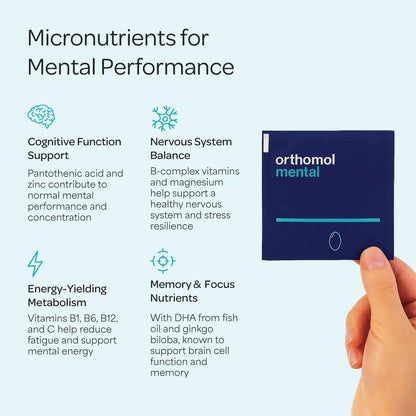 Orthomol Mental — Premium Brain Nutrients for Focus & Energy | 30-Day Supply